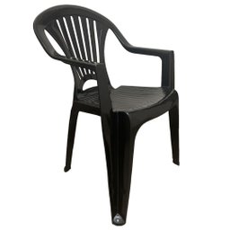 Cadeira Poltrona Apoio de Braço Plástica Alta Black Arqplast - 3