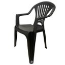 Ver imagem 2 de Cadeira Poltrona Apoio de Braço Plástica Alta Black Arqplast