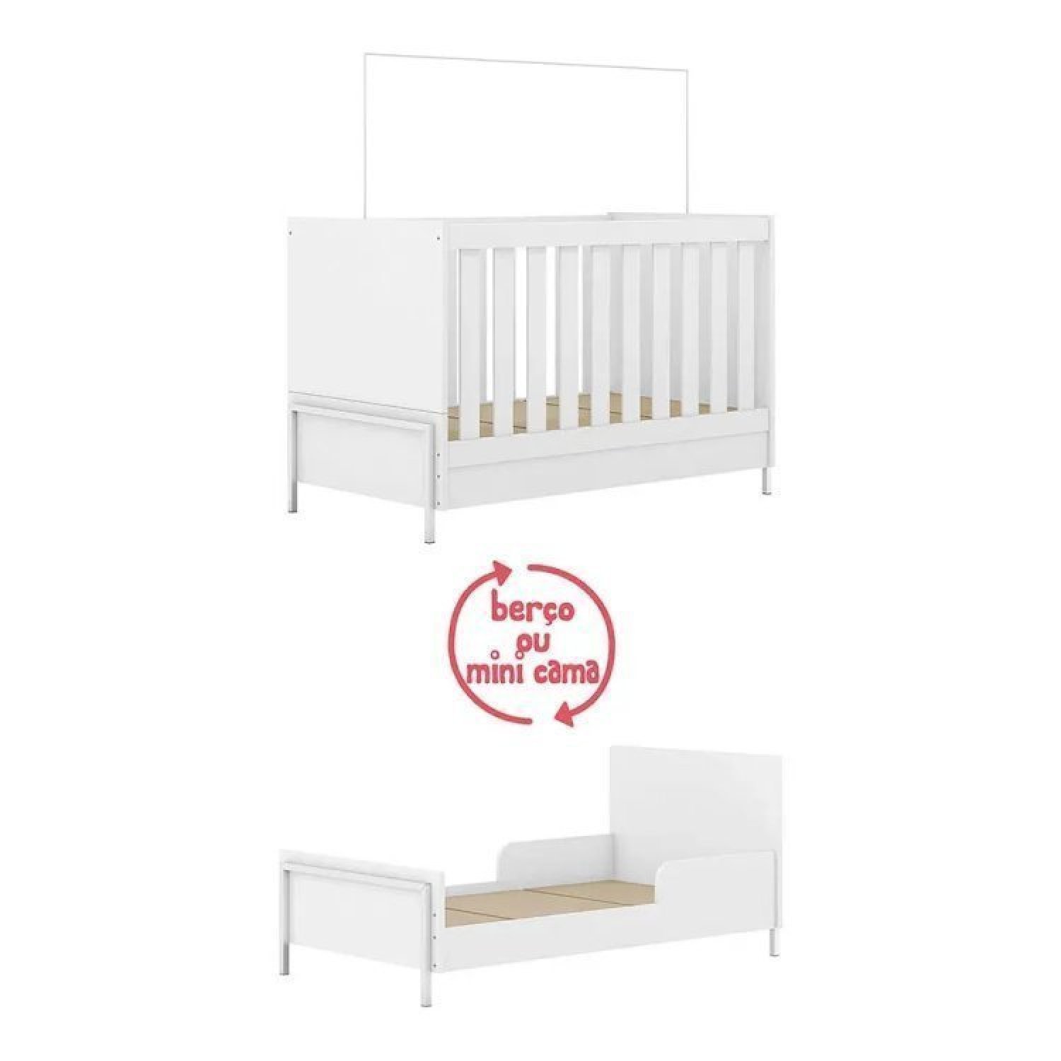 Quarto de Bebê Completo 1 Closet 1 Cômoda 1 Berço Mini Cama Metalic MDF Industrial Móveis Estrela - 5