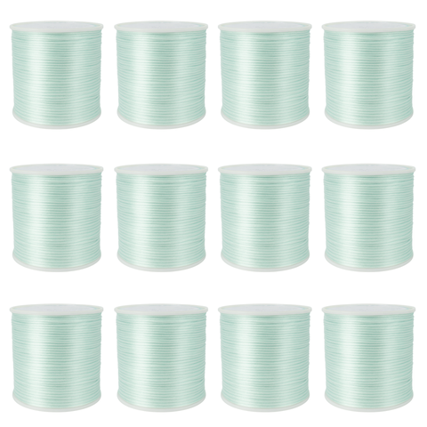 Kit com 12 Cetim Rabo de Rato 1mm Rolo com 100 M Azul Bebê