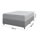 Ver imagem 5 de Cama Box Casal Colchão Molas Ensacadas Pillow Top Perfect 138X188X71Cm Cinza/Branco