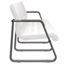 Ver imagem 2 de Cadeira Longarina 3 Lugares Recepção com Braço Pés Preto Lev P03 Vinil Branco - Lyam Decor