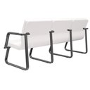 Ver imagem 4 de Cadeira Longarina 3 Lugares Recepção com Braço Pés Preto Lev P03 Vinil Branco - Lyam Decor
