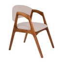 Ver imagem 1 de Cadeira de Jantar Gabriela em Madeira e Mdf Cerejeira Linho Bege