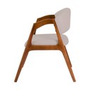 Ver imagem 3 de Cadeira de Jantar Gabriela em Madeira e Mdf Cerejeira Linho Bege