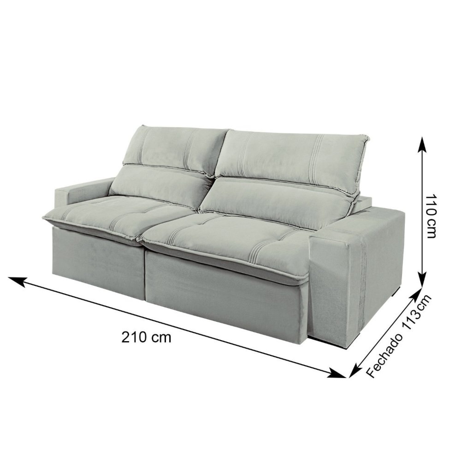 Sofa Retratil E Reclinavel 210Cm Arsenal  - 4