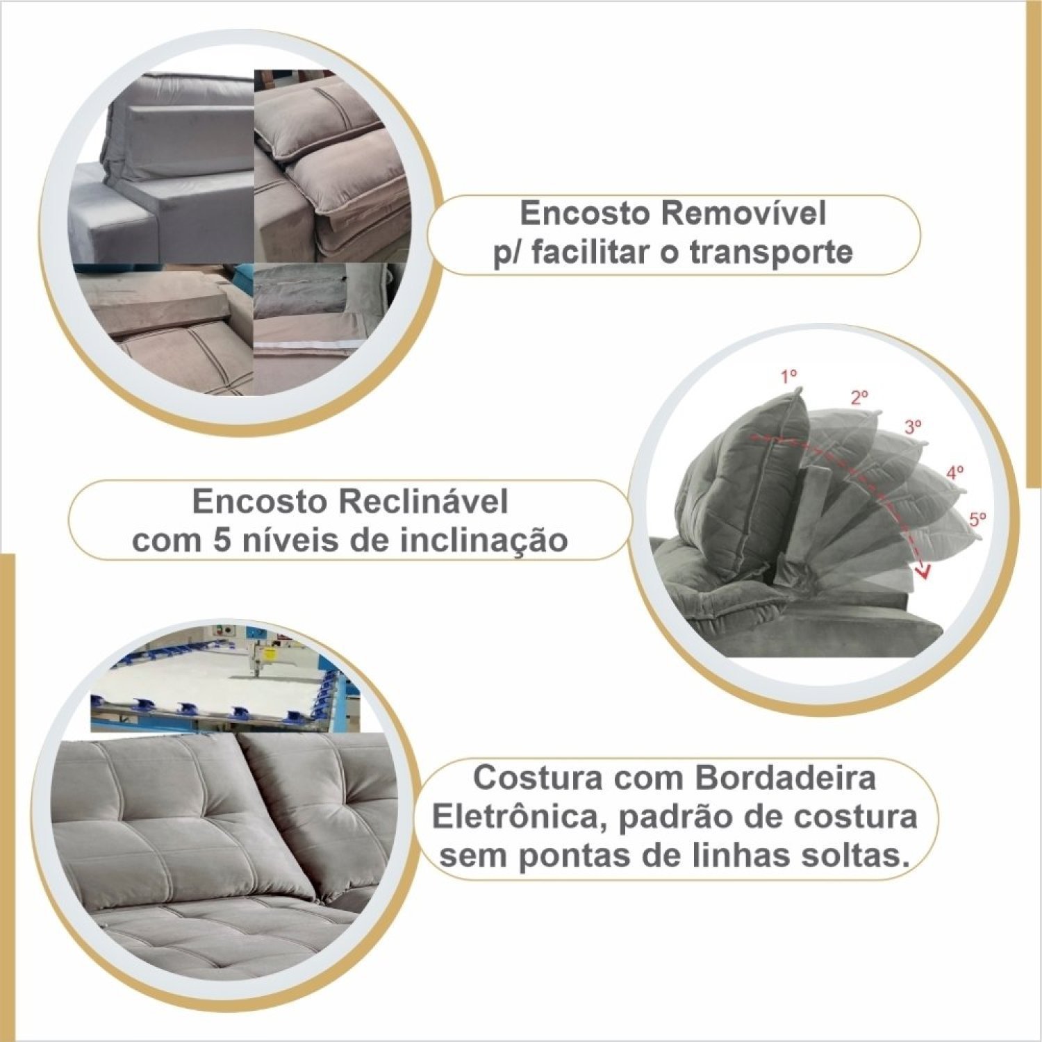 Sofa Retratil E Reclinavel 210Cm Arsenal  - 8