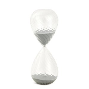 Ampulheta Decorativa em Vidro Areia Cinza 60 Minutos 25cm 18309 Mart