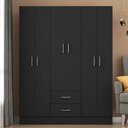 Ver imagem 1 de Guarda-roupa Casal Jamaica 6 Portas 2 Gavetas Preto - Fellicci