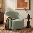 Ver imagem 3 de Poltrona Decorativa Vitta Pés Madeira Bouclé Verde Claro - Nexta Casa