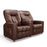 Poltrona Reclinável para Cinema 2 Lugares Sora Pu Fh1 - D'rossi Cor Marrom - 1