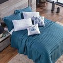 Ver imagem 2 de Kit Colcha Matelassê Percal 300 Fios Basic Casal 07 Peças 100% Poliéster - Azul Butterfly