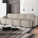 Ver imagem 7 de Sofá Cama para Sala de Estar 5 Lugares 436cm Montserrat K01 Bouclê Bege - Lyam Decor