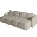 Ver imagem 3 de Sofá Cama para Sala de Estar 5 Lugares 436cm Montserrat K01 Bouclê Bege - Lyam Decor