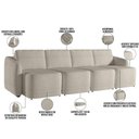 Ver mais imagens de Sofá Cama para Sala de Estar 5 Lugares 436cm Montserrat K01 Bouclê Bege - Lyam Decor