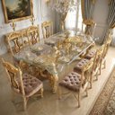 Ver imagem 2 de Mesa de Jantar com 8 Cadeiras Ideal para Jantar Sala Eventos 84x224x121 e 110x55cm