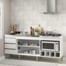 Kit Armário de Cozinha para Pia 120cm e Balcão para Cooktop 4 Bocas Menu Móveis Branco - 2