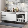 Kit Armário de Cozinha para Pia 120cm e Balcão para Cooktop 4 Bocas Menu Móveis Branco - 1