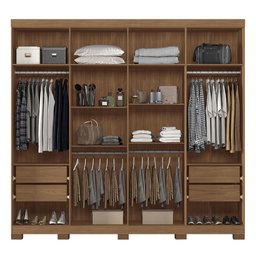 Guarda Roupa Casal Master New 8.4 8 Portas Jatobá/areia com Espelho e Pés - Santos Andirá - 3