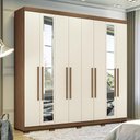 Ver imagem 2 de Guarda Roupa Casal Master New 8.4 8 Portas Jatobá/areia com Espelho e Pés - Santos Andirá