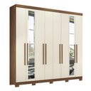 Ver imagem 1 de Guarda Roupa Casal Master New 8.4 8 Portas Jatobá/areia com Espelho e Pés - Santos Andirá