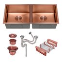 Ver imagem 1 de Cuba Dupla Quadrada Gourmet Revomax - Aço Inox 304