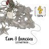 Cascata de Símbolos Natalinos com 8 Funções 120 Leds Branco Quente 127v 2,5 Metros - 6