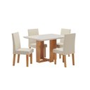 Ver imagem 2 de Conjunto Sala de Jantar Mesa Ville Tampo Vidro/MDF com 4 Cadeiras Venus