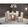 Conjunto Sala de Jantar Mesa Ville Tampo Vidro/MDF com 4 Cadeiras Venus  - 1