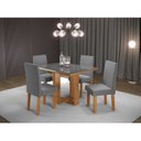 Ver imagem 1 de Conjunto Sala de Jantar Mesa Ville Tampo Vidro/MDF com 4 Cadeiras Venus 