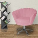 Ver imagem 4 de Kit 2 Poltronas Decorativa Pétala Base Giratória Metal Suede Rosa Mz Decor