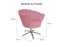 Ver imagem 3 de Kit 2 Poltronas Decorativa Pétala Base Giratória Metal Suede Rosa Mz Decor
