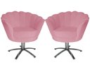 Ver imagem 1 de Kit 2 Poltronas Decorativa Pétala Base Giratória Metal Suede Rosa Mz Decor