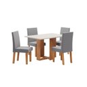 Ver imagem 2 de Conjunto Sala de Jantar Mesa Romantic com 4 Cadeiras Venus Cinza/Mel/Blonde