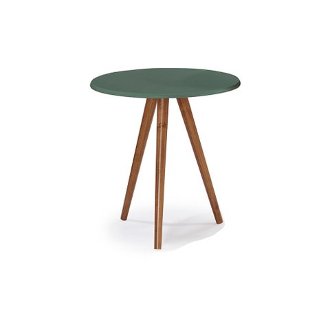 Mesa de Apoio Pequena Tripé Pé Palito Hannover - Verde Musgo/imbuia Glazer
