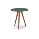 Ver imagem 1 de Mesa de Apoio Pequena Tripé Pé Palito Hannover - Verde Musgo/imbuia Glazer
