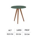 Ver imagem 3 de Mesa de Apoio Pequena Tripé Pé Palito Hannover - Verde Musgo/imbuia Glazer