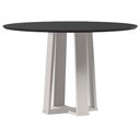 Ver imagem 1 de Mesa de Jantar 120 Cm Isabela com Vidro Off White Preto - New Ceval