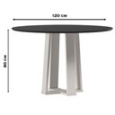 Ver imagem 2 de Mesa de Jantar 120 Cm Isabela com Vidro Off White Preto - New Ceval
