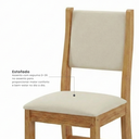 Ver imagem 7 de Conjunto Sala de Jantar Mesa Retangular 120x80cm 4 Cadeiras Estofadas Bege Mel/Blonde