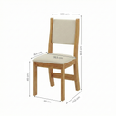 Ver imagem 4 de Conjunto Sala de Jantar Mesa Retangular 120x80cm 4 Cadeiras Estofadas Bege Mel/Blonde