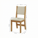 Ver imagem 4 de Conjunto Sala de Jantar Mesa Retangular 120x80cm 4 Cadeiras Estofadas Bege Mel/Blonde