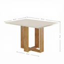 Ver imagem 3 de Conjunto Sala de Jantar Mesa Retangular 120x80cm 4 Cadeiras Estofadas Bege