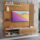 Ver imagem 4 de Painel Ripado para TV até 65 Polegadas MDF 180CMX160,8cm 1 Porta Basculante Zinder Bege