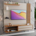 Ver imagem 4 de Painel Ripado para TV até 65 Polegadas MDF 180CMX160,8cm 1 Porta Basculante Zinder Bege
