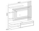 Ver imagem 3 de Painel Ripado para TV até 65 Polegadas MDF 180CMX160,8cm 1 Porta Basculante Zinder Bege