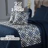 Kit Peseira Solteiro Mais 2 Capa de Almofadas 43 X 43cm.:azul - 2
