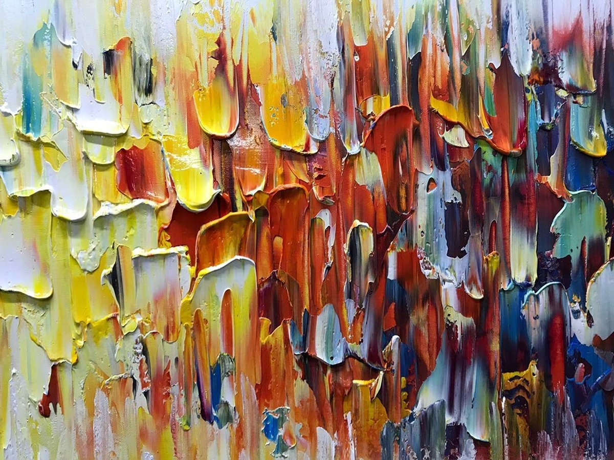 Quadro Pintura Tela colorida perfeita espessa óleo 5380: 80cm (A) x 160cm (L) - 5