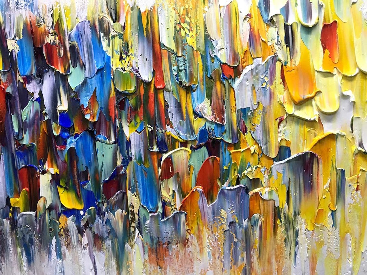 Quadro Pintura Tela colorida perfeita espessa óleo 5380: 80cm (A) x 160cm (L) - 4