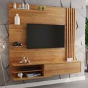 Ver imagem 1 de Painel Ripado para TV até 65 Polegadas MDF 180CMX160,8cm 1 Porta Basculante Zinder Bege
